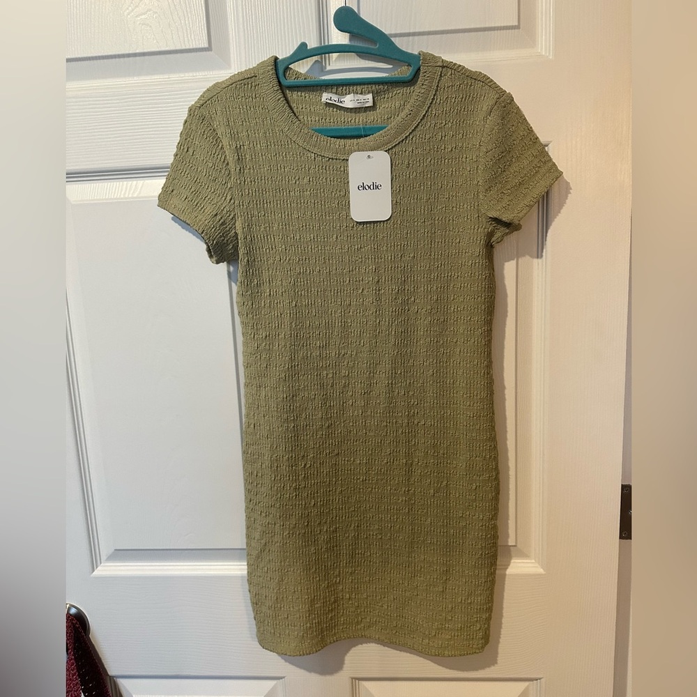 Elodie Textured Olive Mini Dress